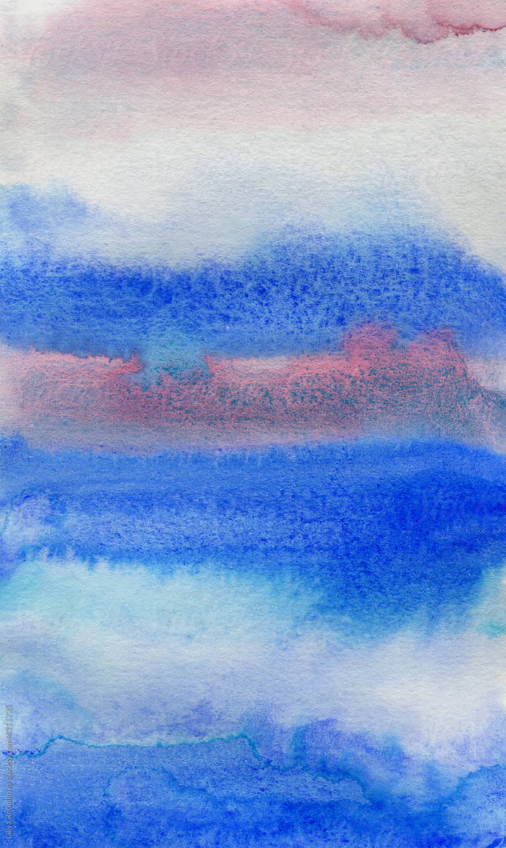 Watercolor blue and red soft lines