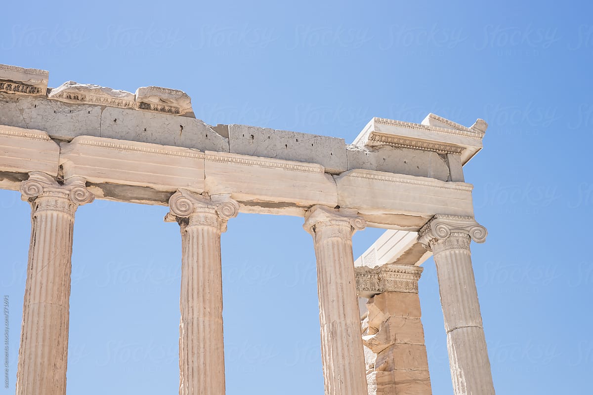 Greek Ruins in the Bright Summer Sunlight