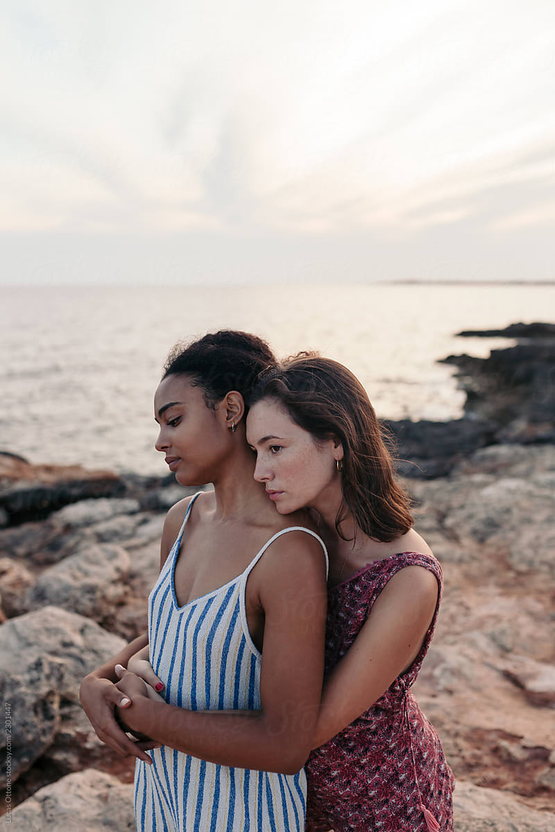 View Female Couple Hugging By Stocksy Contributor Lucas Ottone Stocksy 