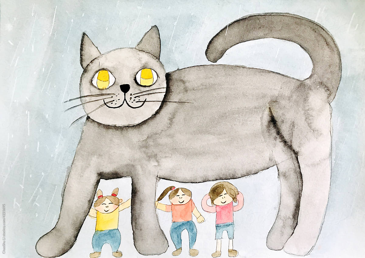 Big cat series hand drawn illustrations