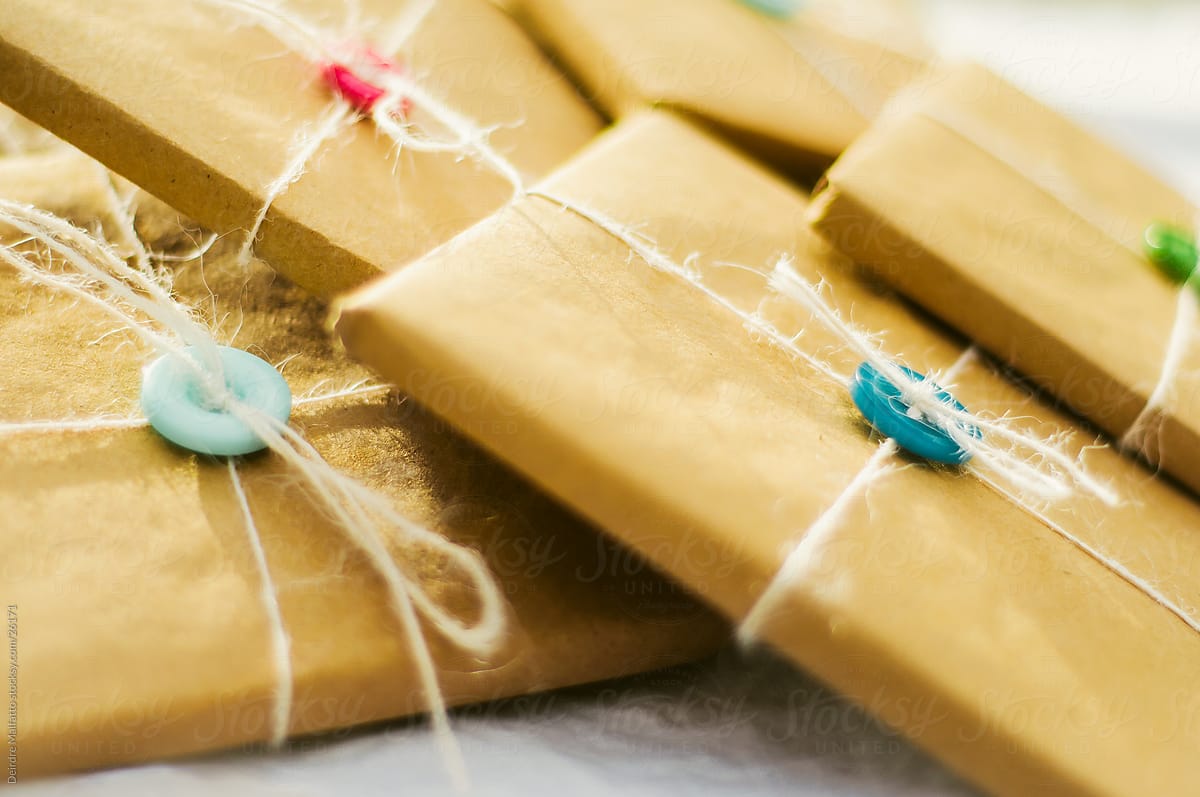 brown paper packages tied up in string
