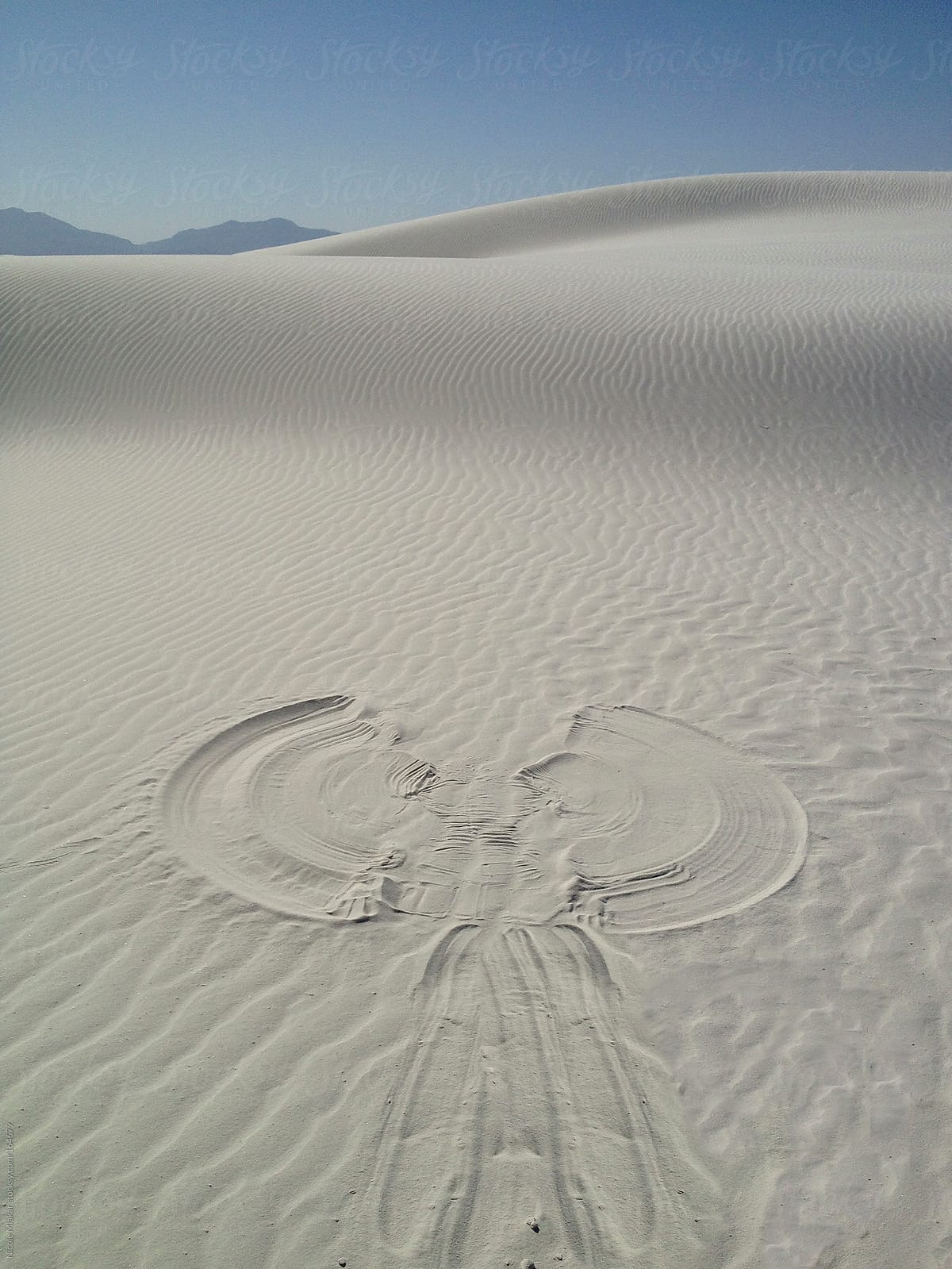 Sand angel made at White Sands, New Mexico