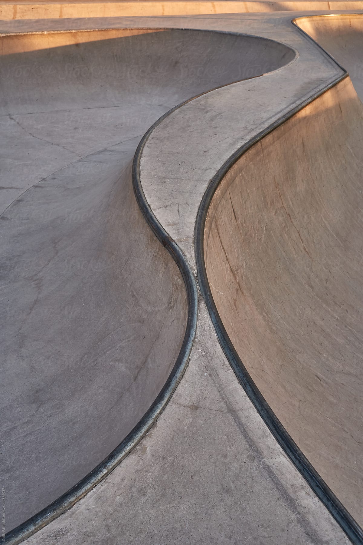 Concrete bowls in skate park