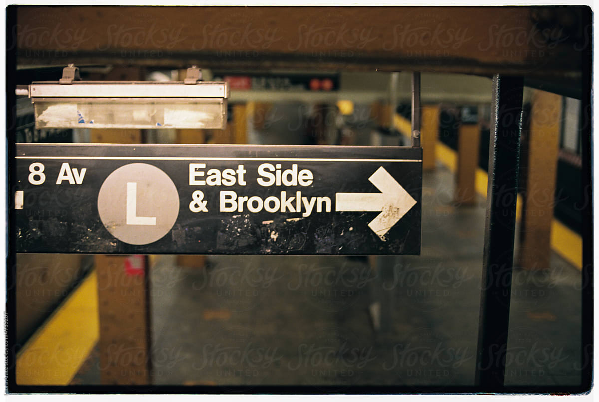 Metro sign of East Side & Brooklyn