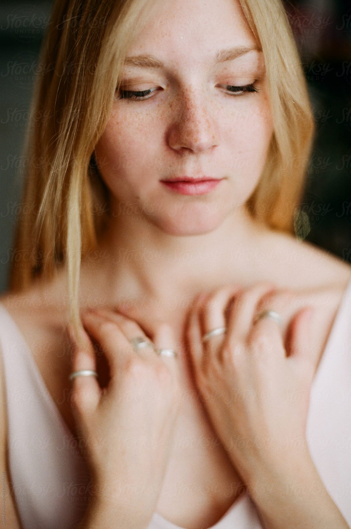 Close Up Portrait Of Blonde Woman By Stocksy Contributor Amor Burakova Stocksy 