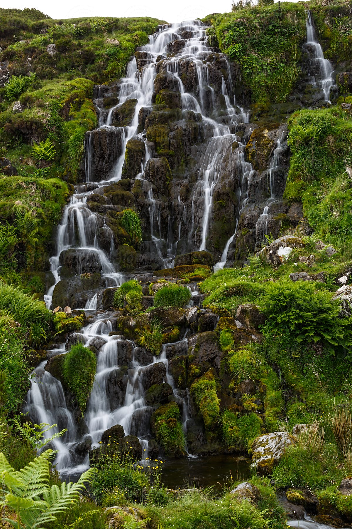 Small waterfall near Old Man of Storr on the Isle of Skye