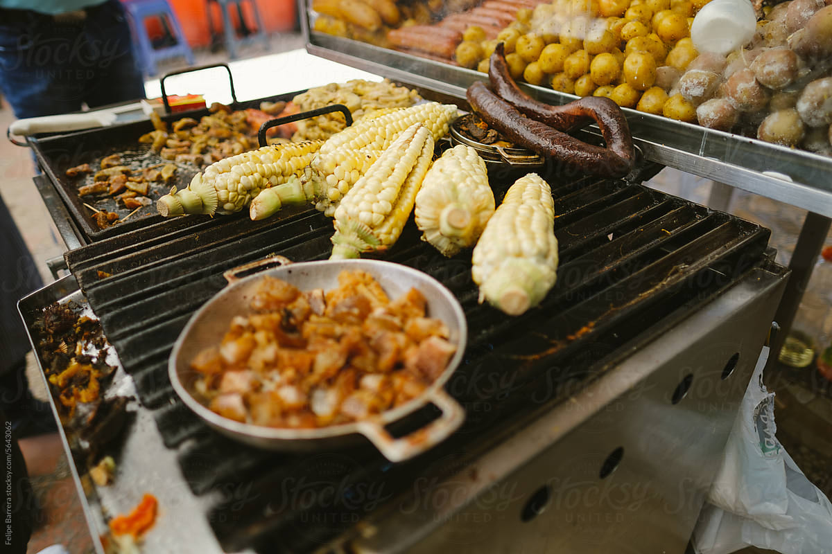 Local street food in Bogota colombia