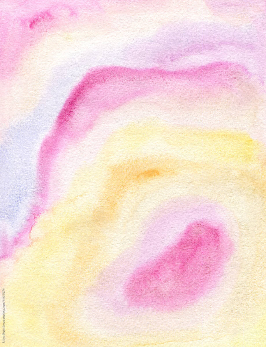 Pale pink and yellow watercolor