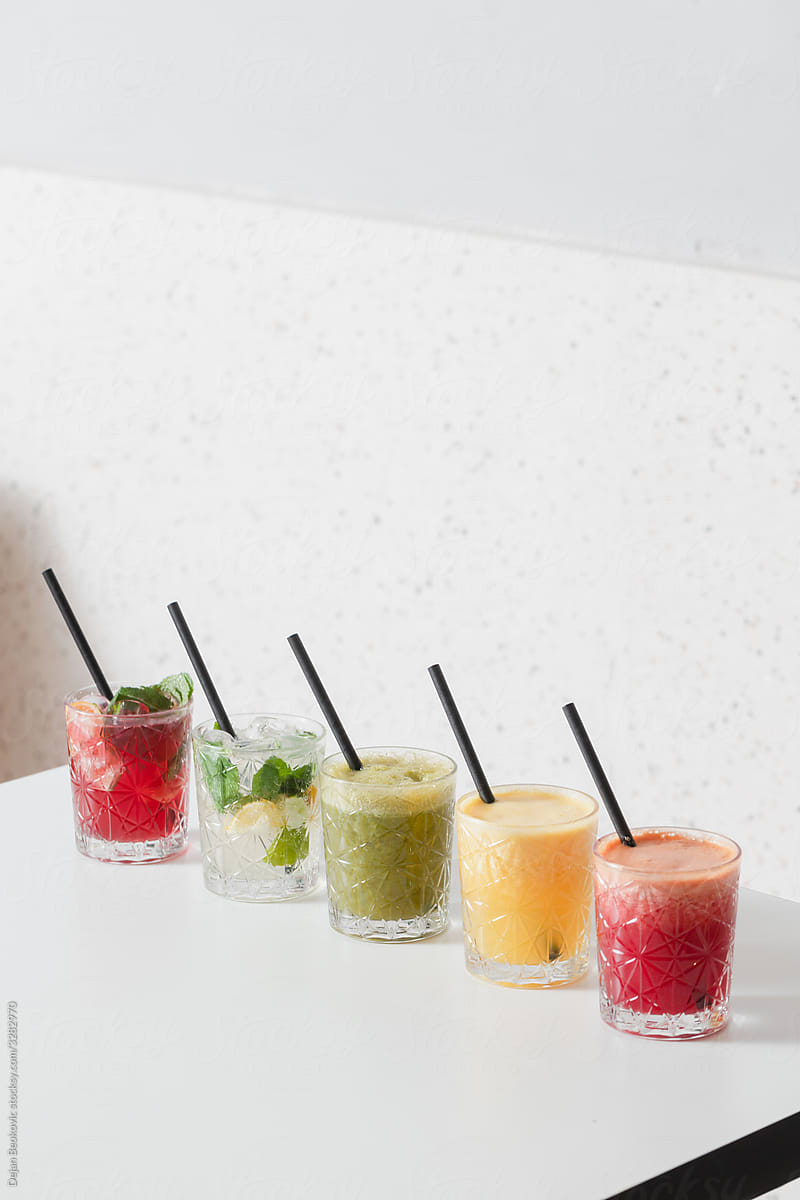 Different Types Of Cold Pressed Drinks.