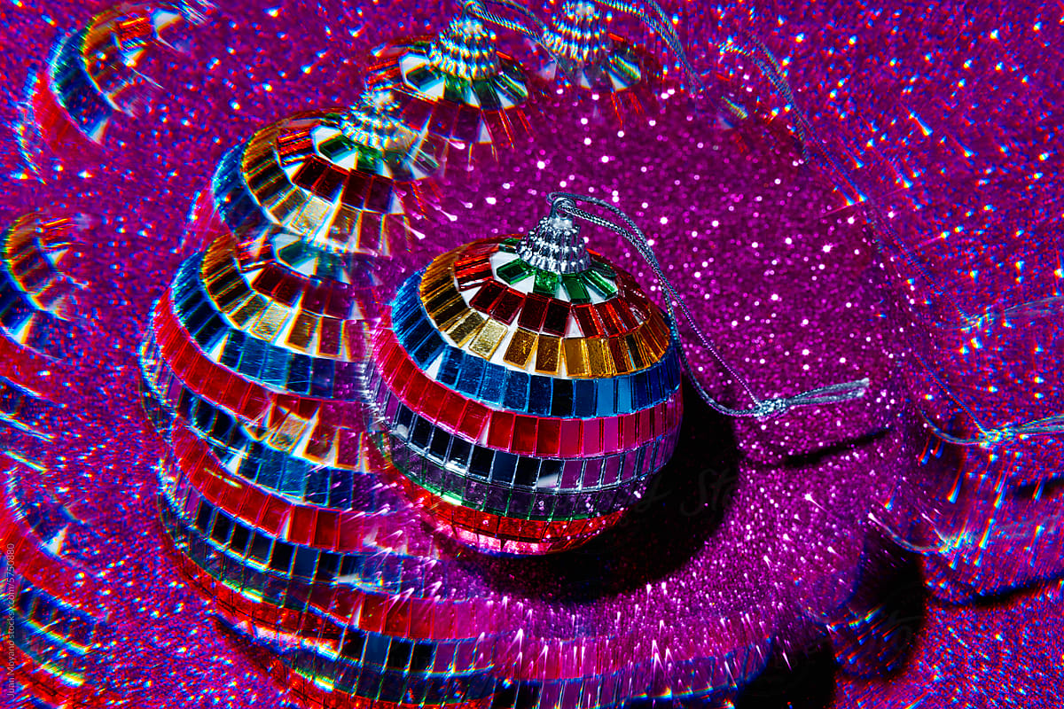 kaleidoscopic image of a christmas disco ball