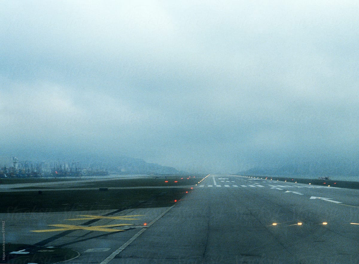 Airport landing runway.