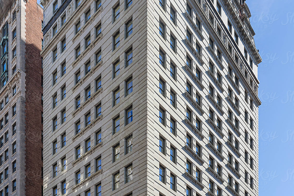 diagonal perspective of a white building