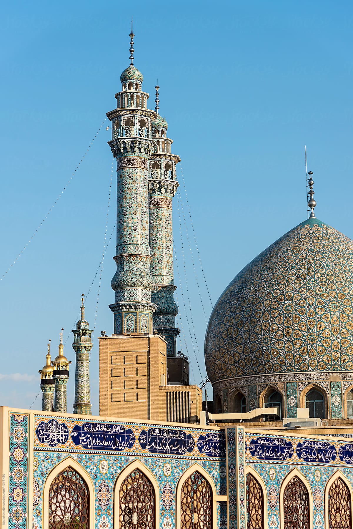 Beautiful oriental mosque on blue sky