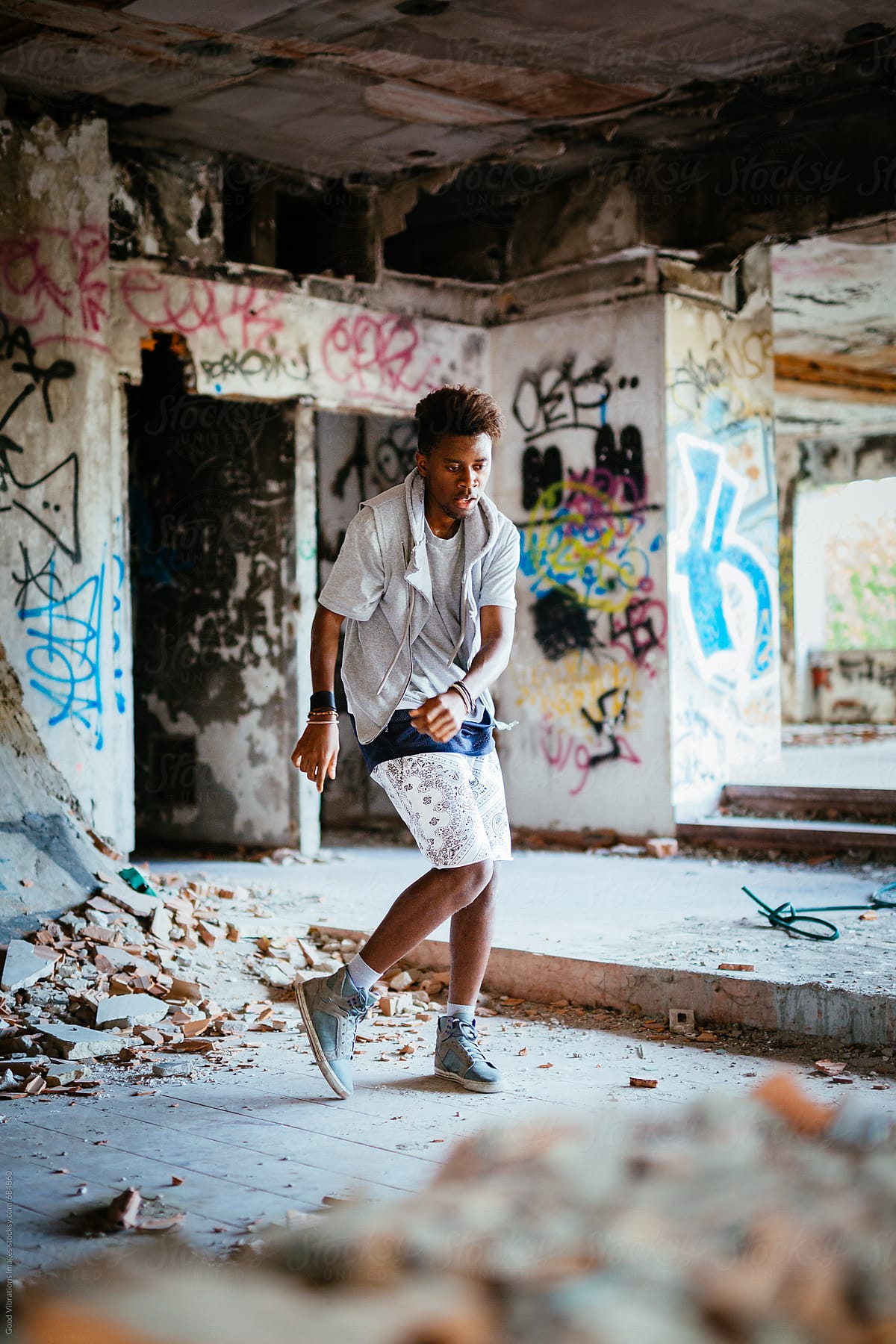 Hip-Hop Dancer in an Abandoned Building