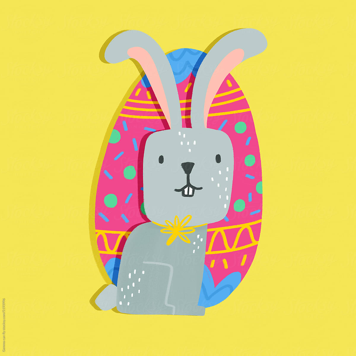 Easter bunny with egg illustration