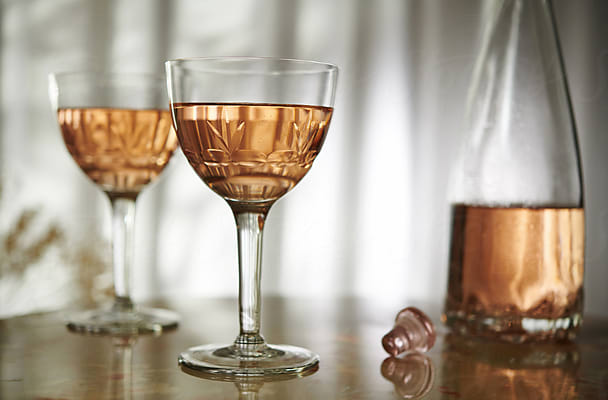Still Life - Two Glasses Of Rose Wine by Stocksy Contributor Jeff  Wasserman - Stocksy