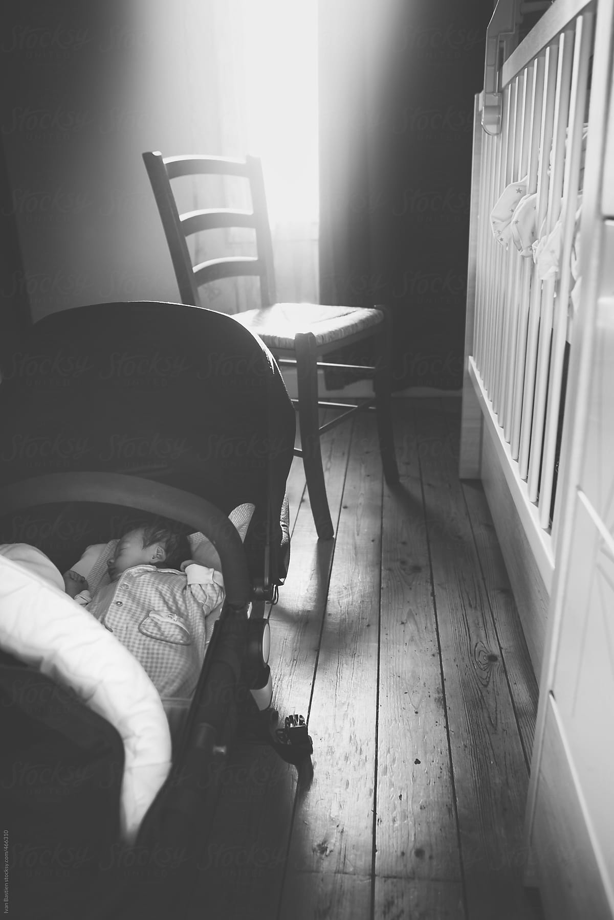 One Week Old Baby Boy In A Bassinet In His Bedroom By Stocksy One Week Old Baby Boy In A Bassinet In His Bedroom By Stocksy