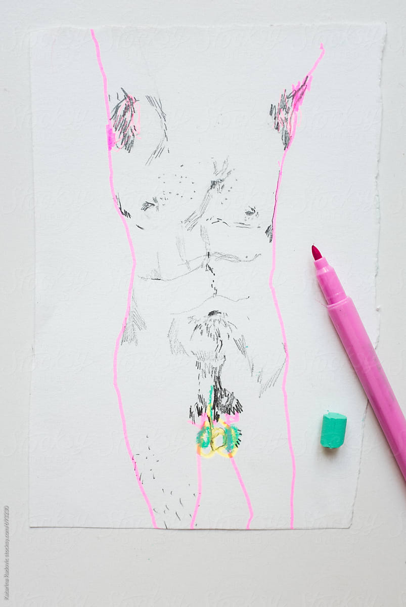 Nude Male Body Drawing