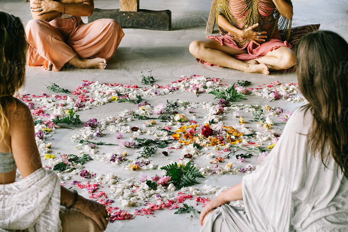 Women's Circle With Flower Mandala