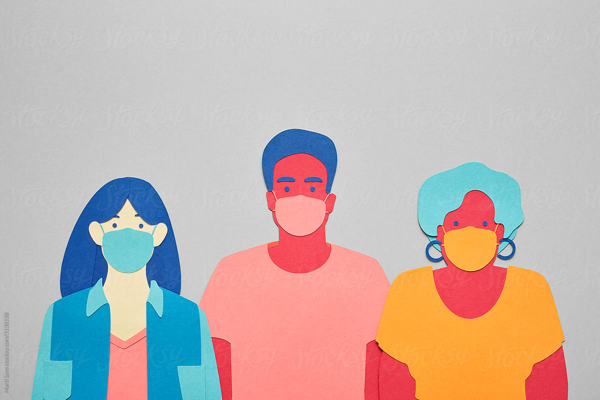 People wearing facials masks for coronavirus