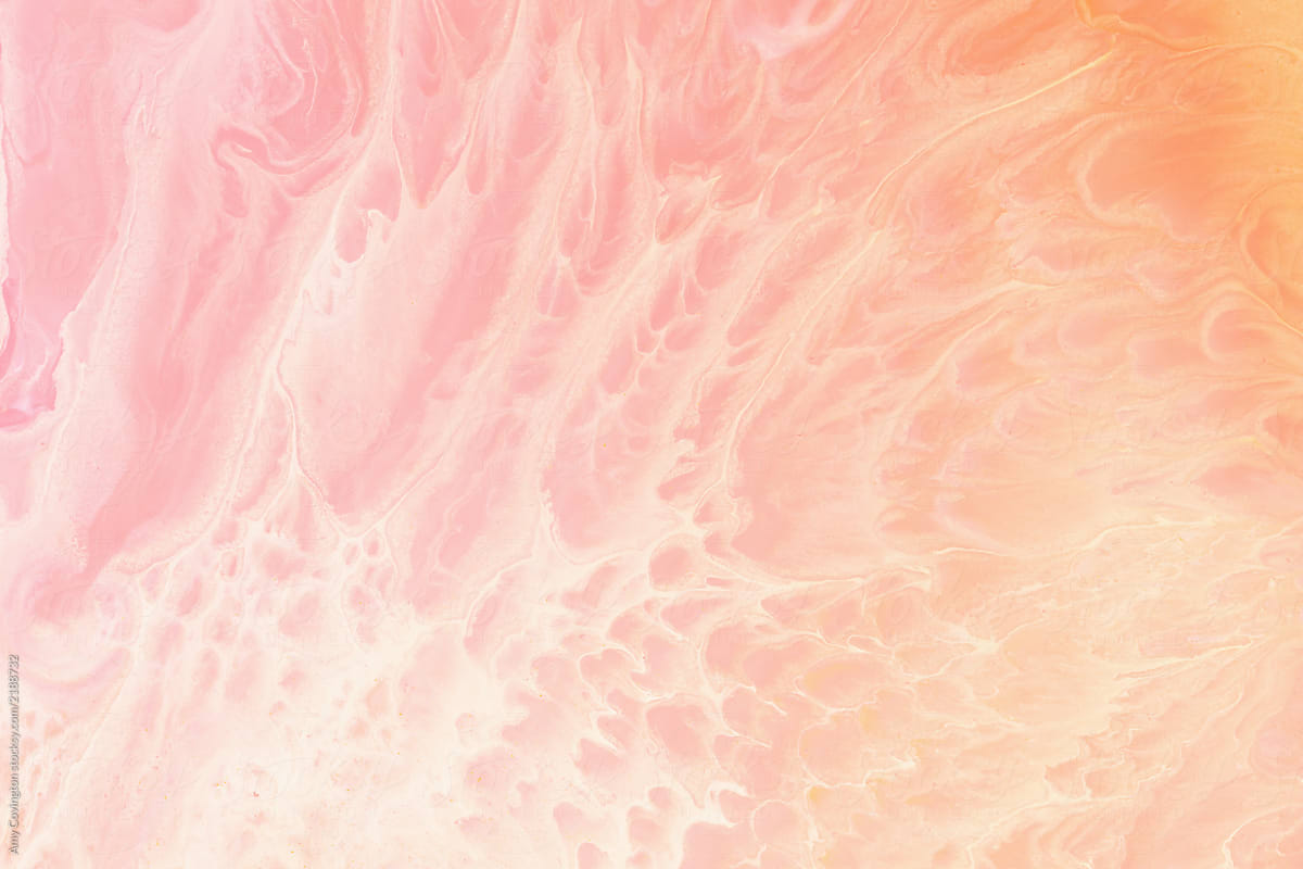 Marbled Peach And Pink Background by Amy Covington.