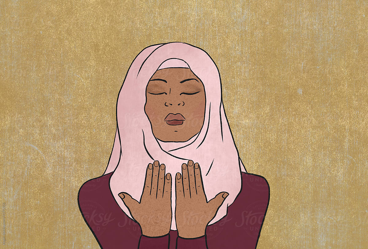 Muslim prayer illustration