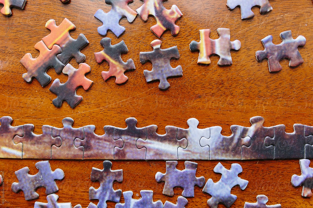 Jigsaw Puzzle on a Table