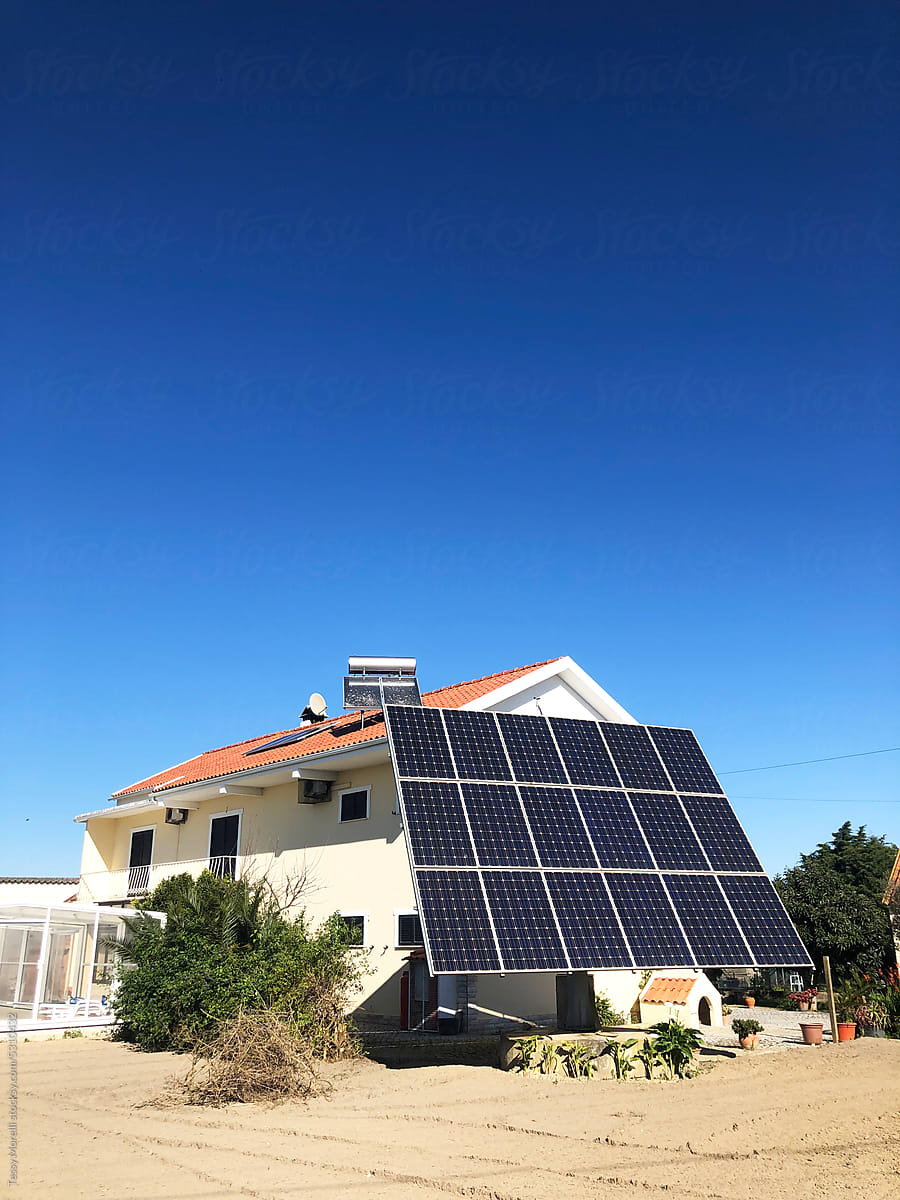 UGC house with solar panel green energy