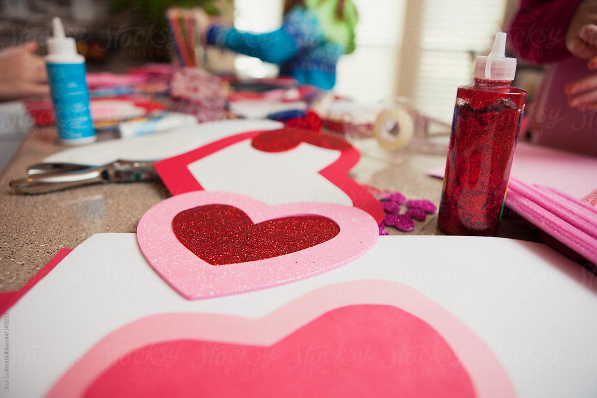 Valentine: Focus On Pink and Red Foam Heart