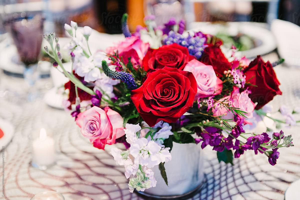 Rose Bouquet Table Detail