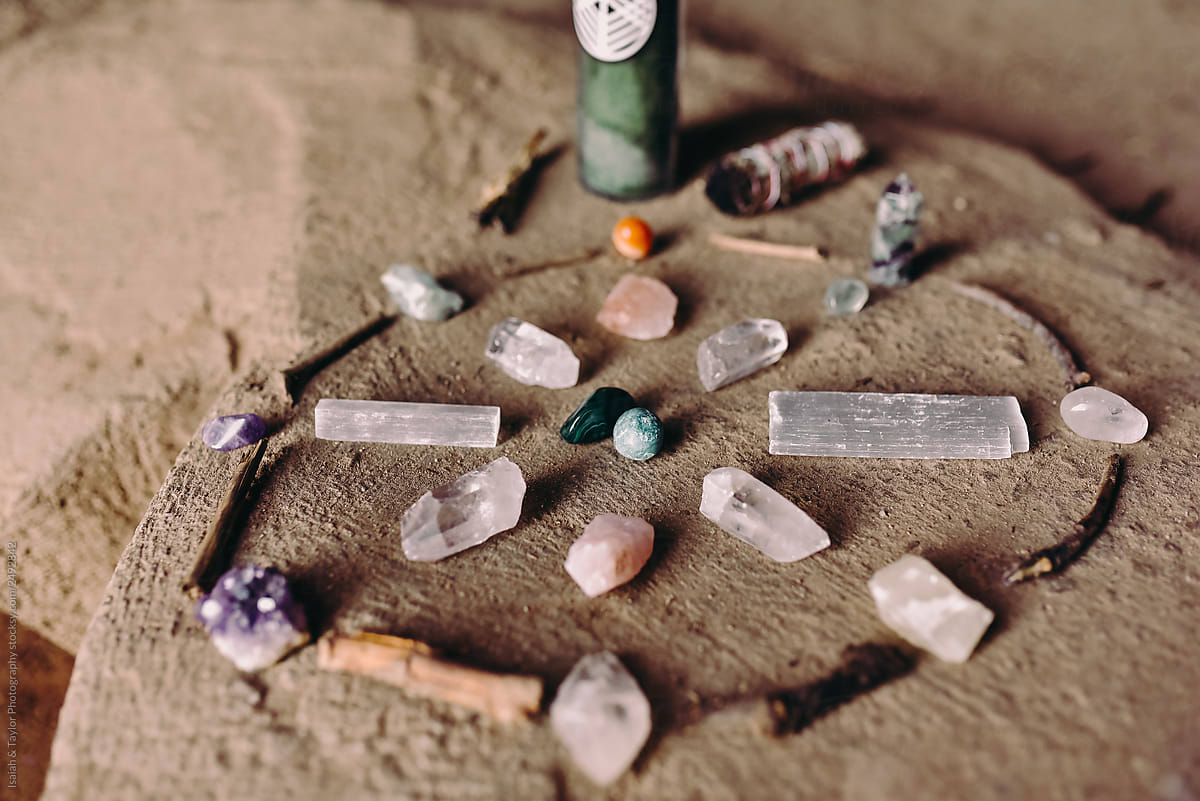 A beautiful set up of a crystal grid