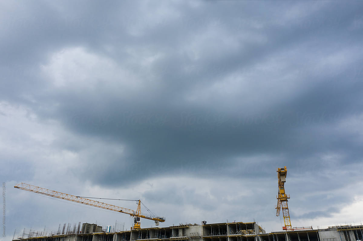 construction crane on the background of the sky