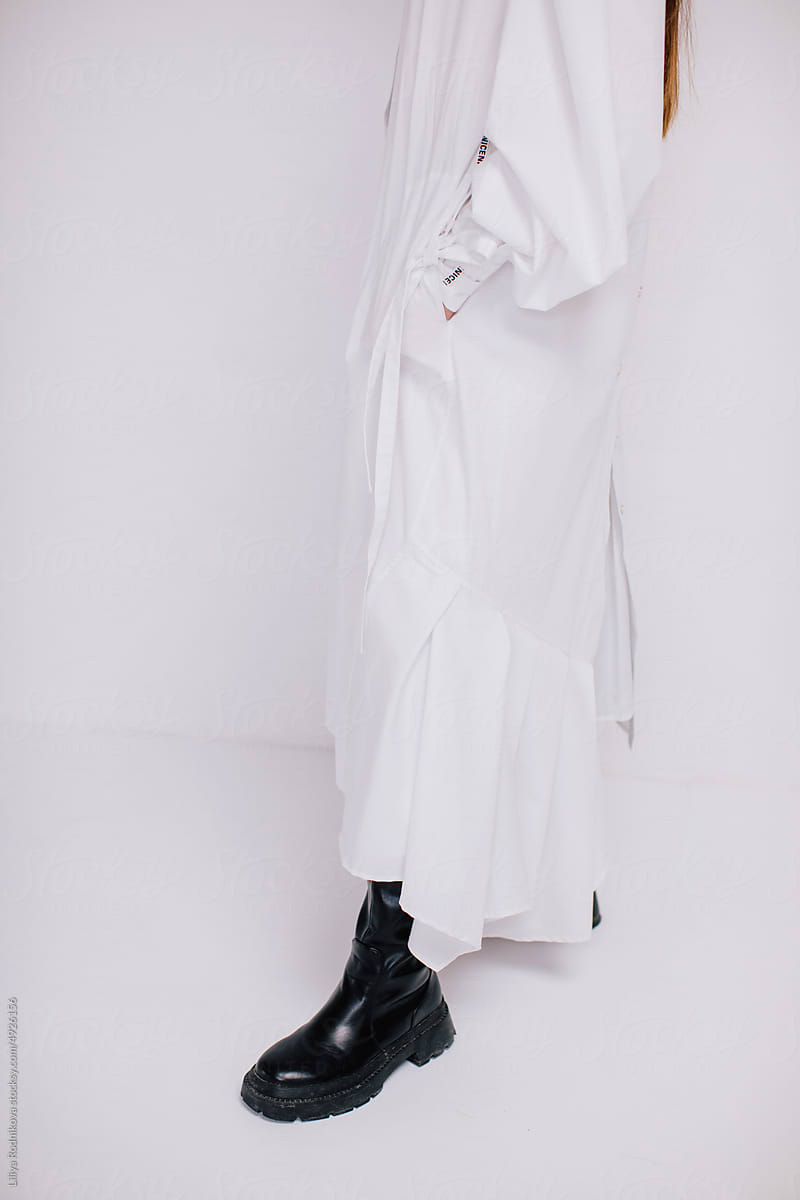 Anonymous Woman In Black Corset Over White Shirt by Stocksy Contributor  Liliya Rodnikova - Stocksy