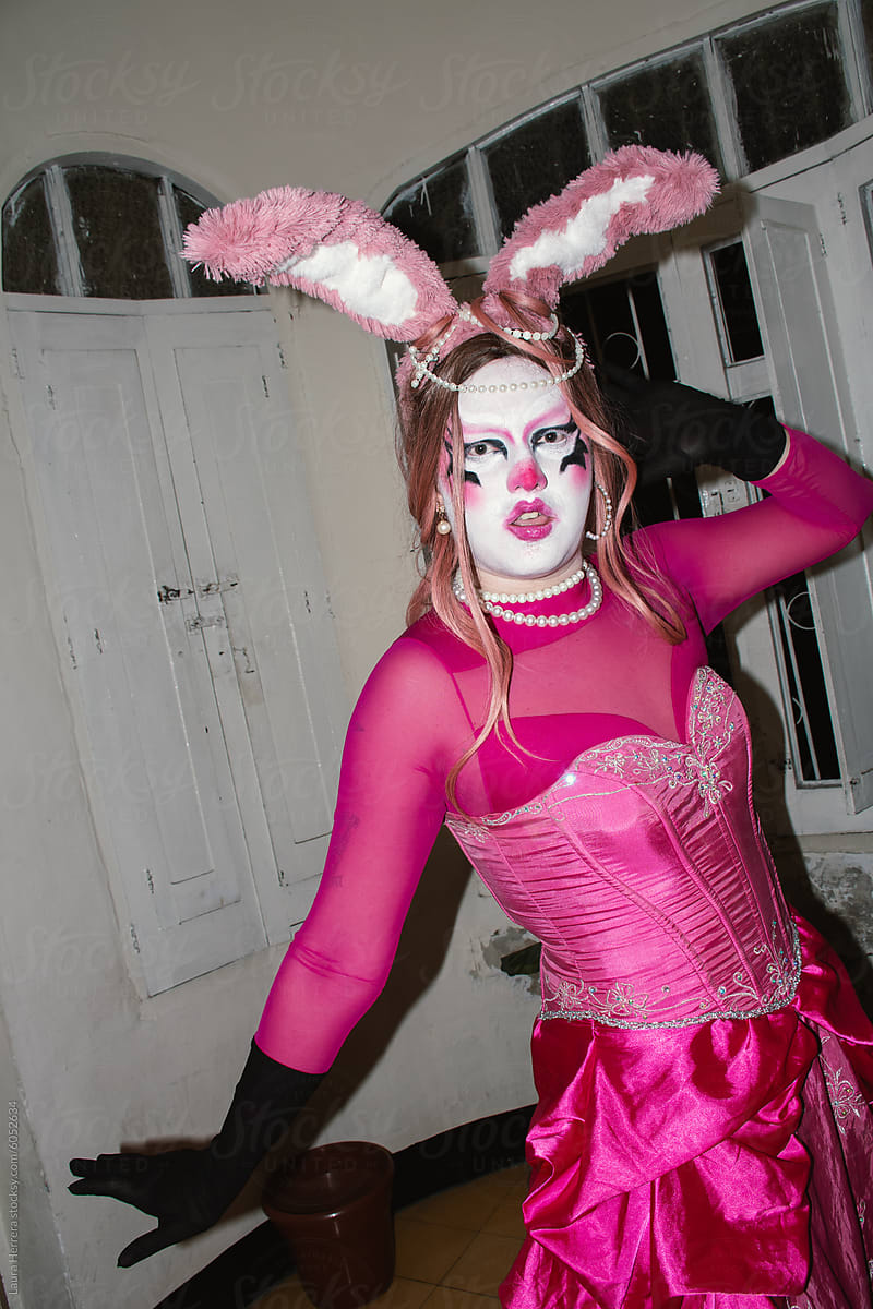 Pink  rabbit drag queen