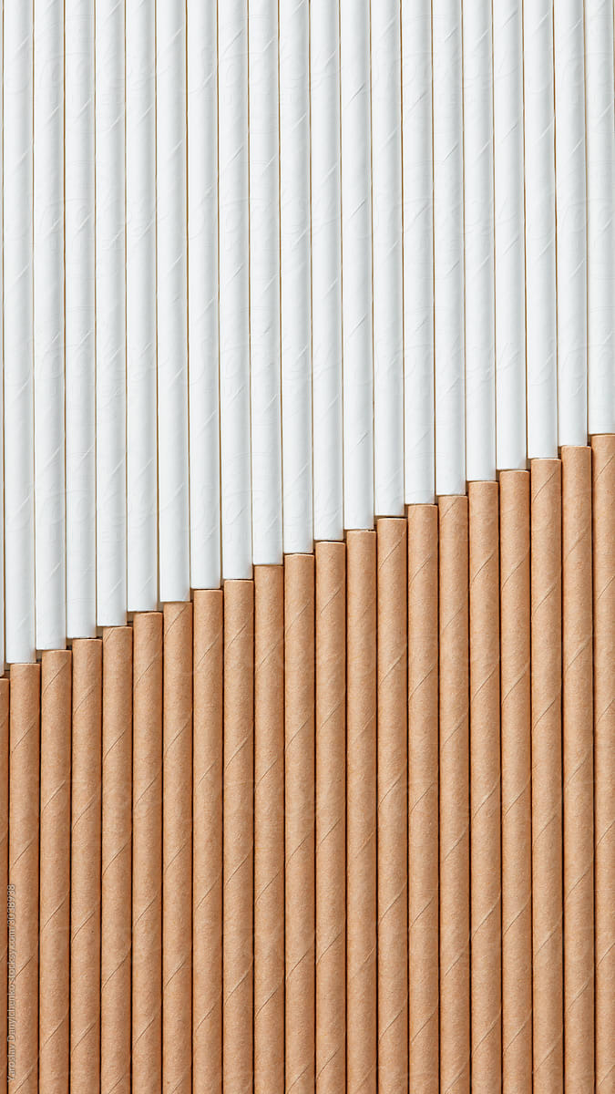 Paper disposable eco-friendly straws background.