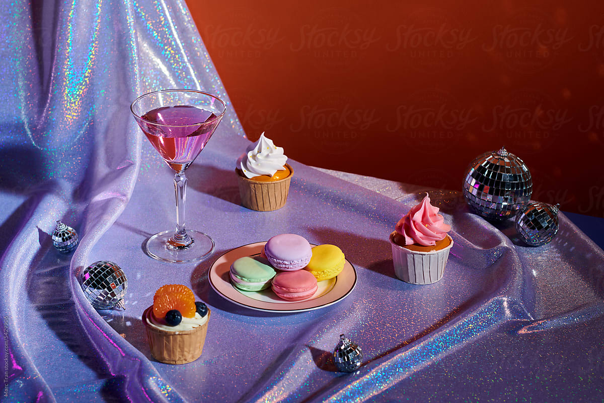 Table with different sweets for party