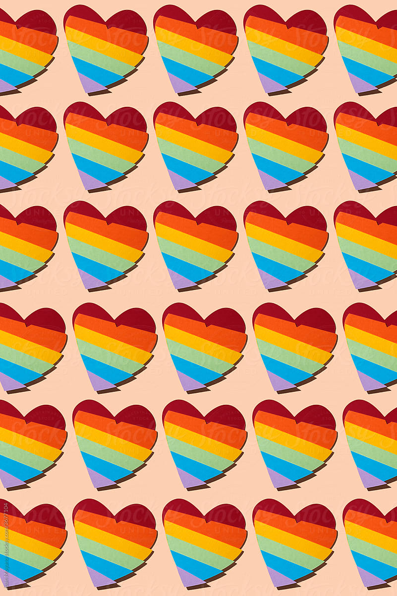 rainbow hearts mosaic