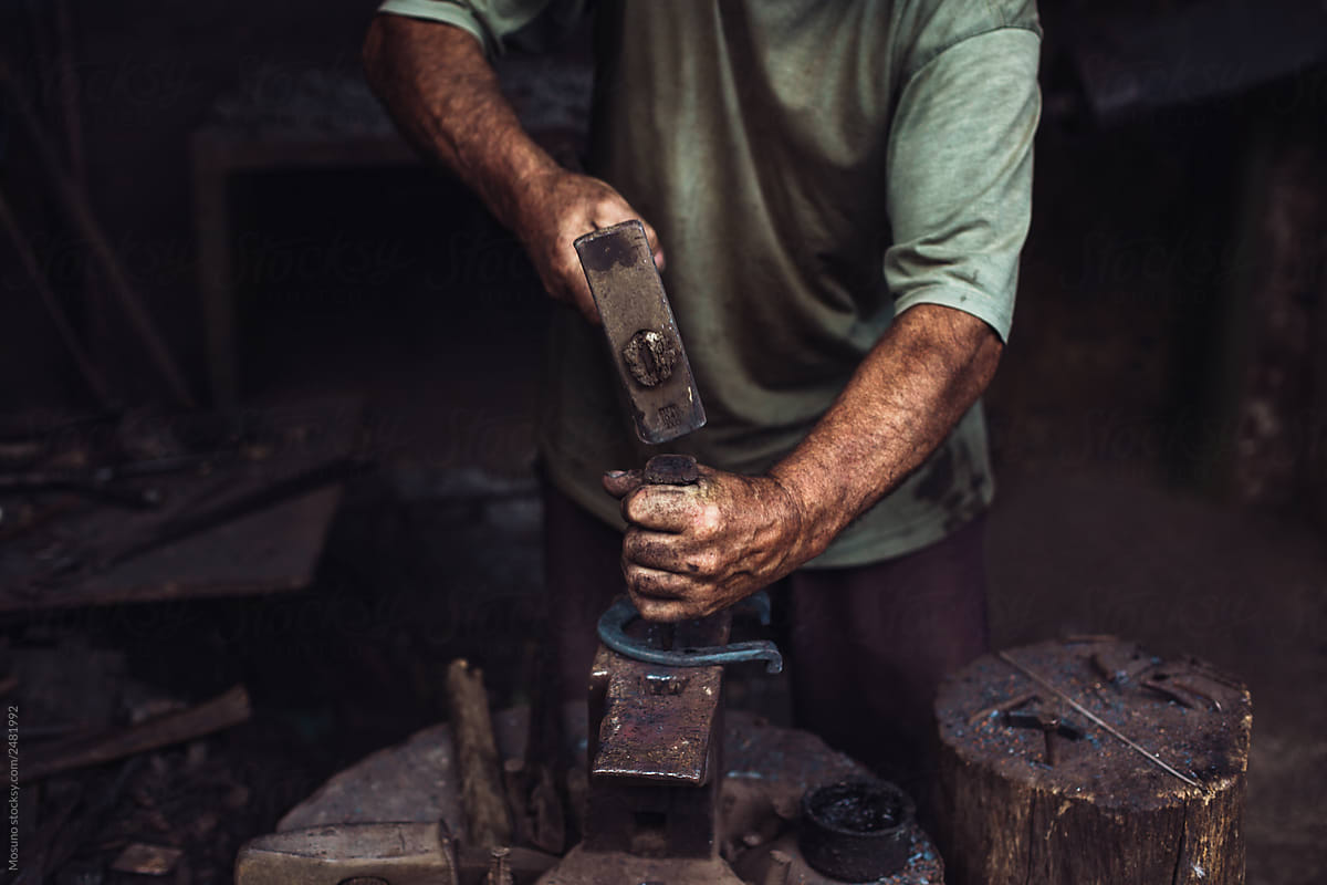 Man Working In The Blacksmith