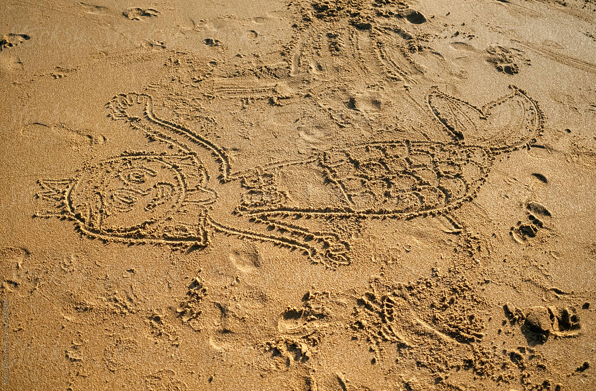 Drawing in the sand