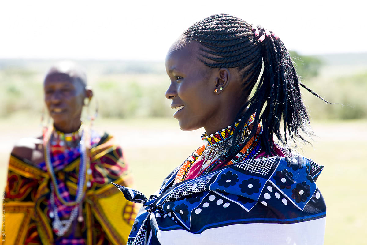 Maasai women. Maasai Mara. Kenya. Africa.