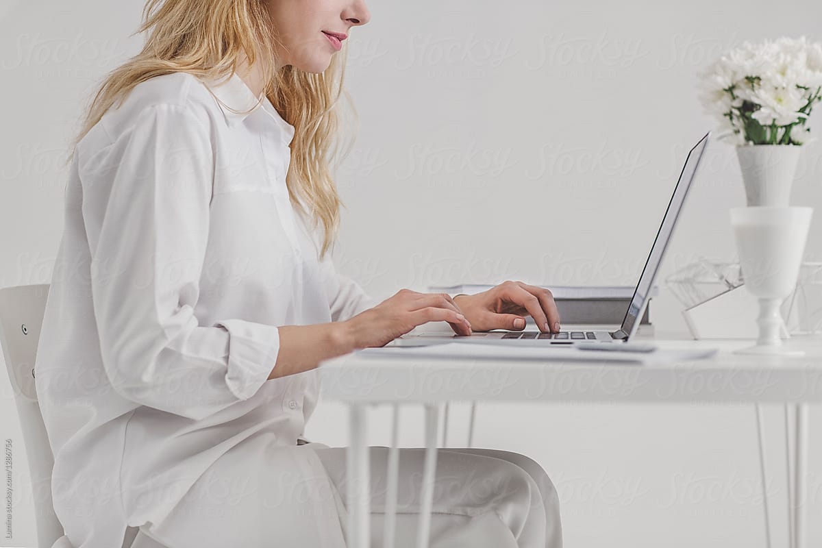 Woman Working on Her Laptop