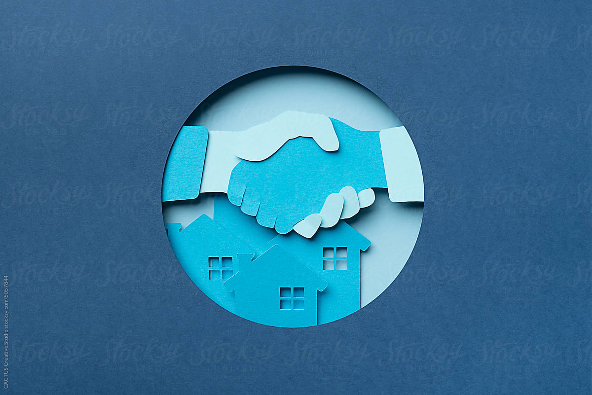Handshake. Real estate purchase agreement