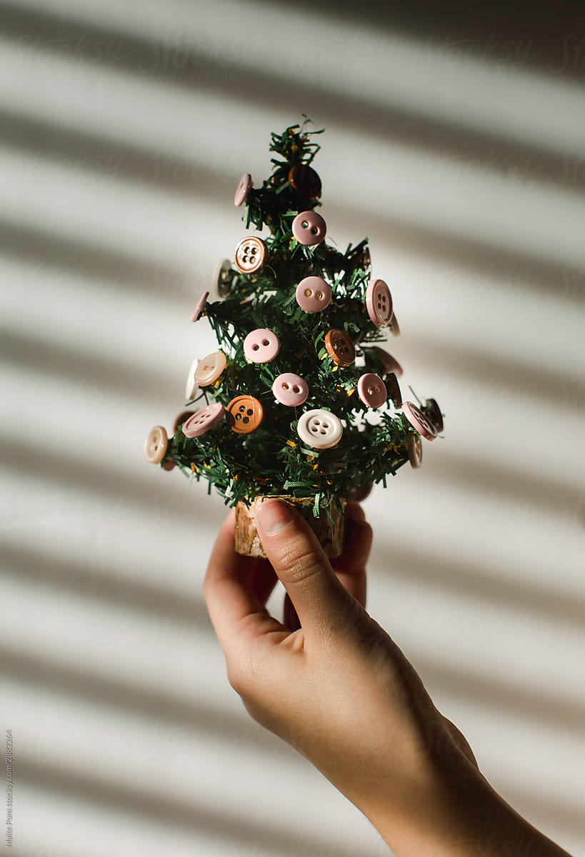 Hand holding Tiny Christmas Tree