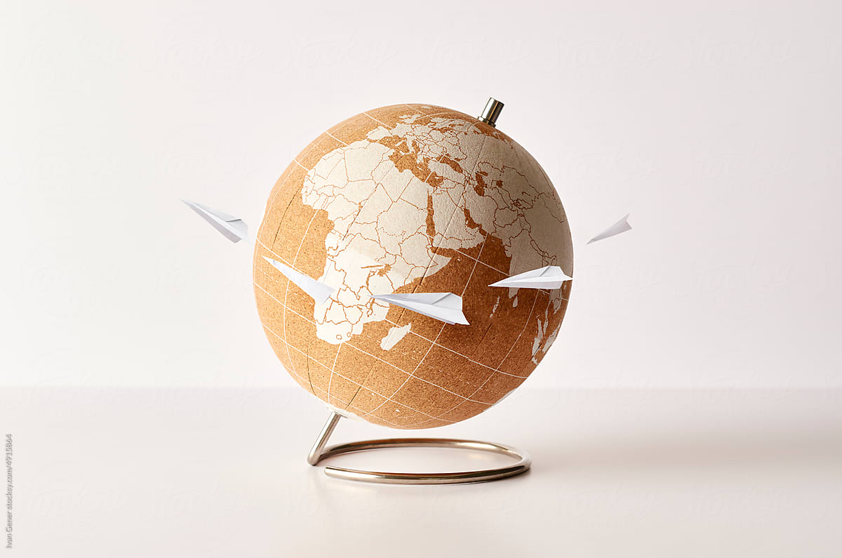 Planet earth globe in paperboard