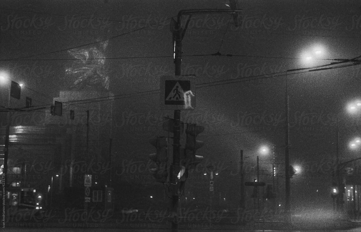 City Foggy Dark Landscape