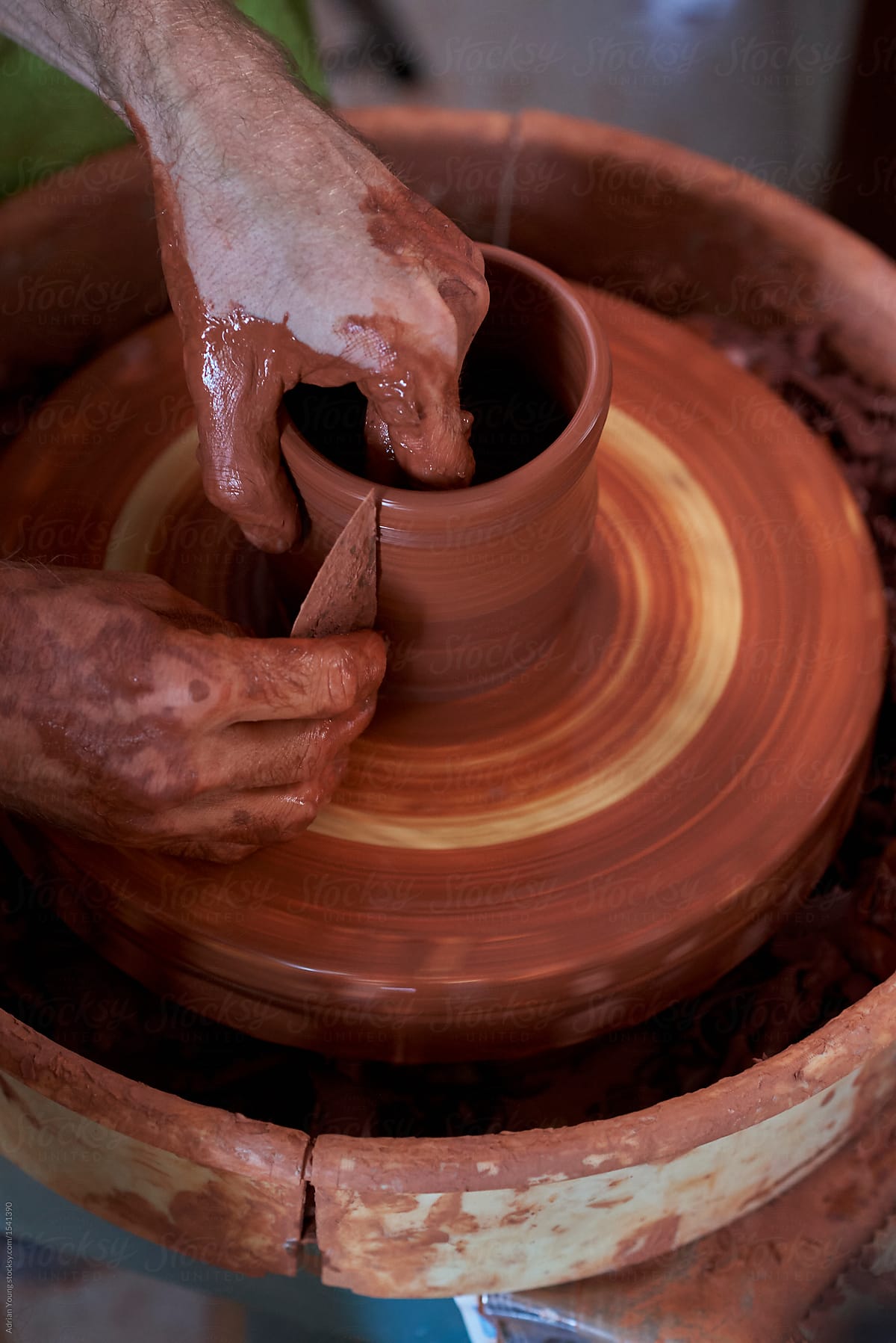 Potter Making A Terra Cotta Pot