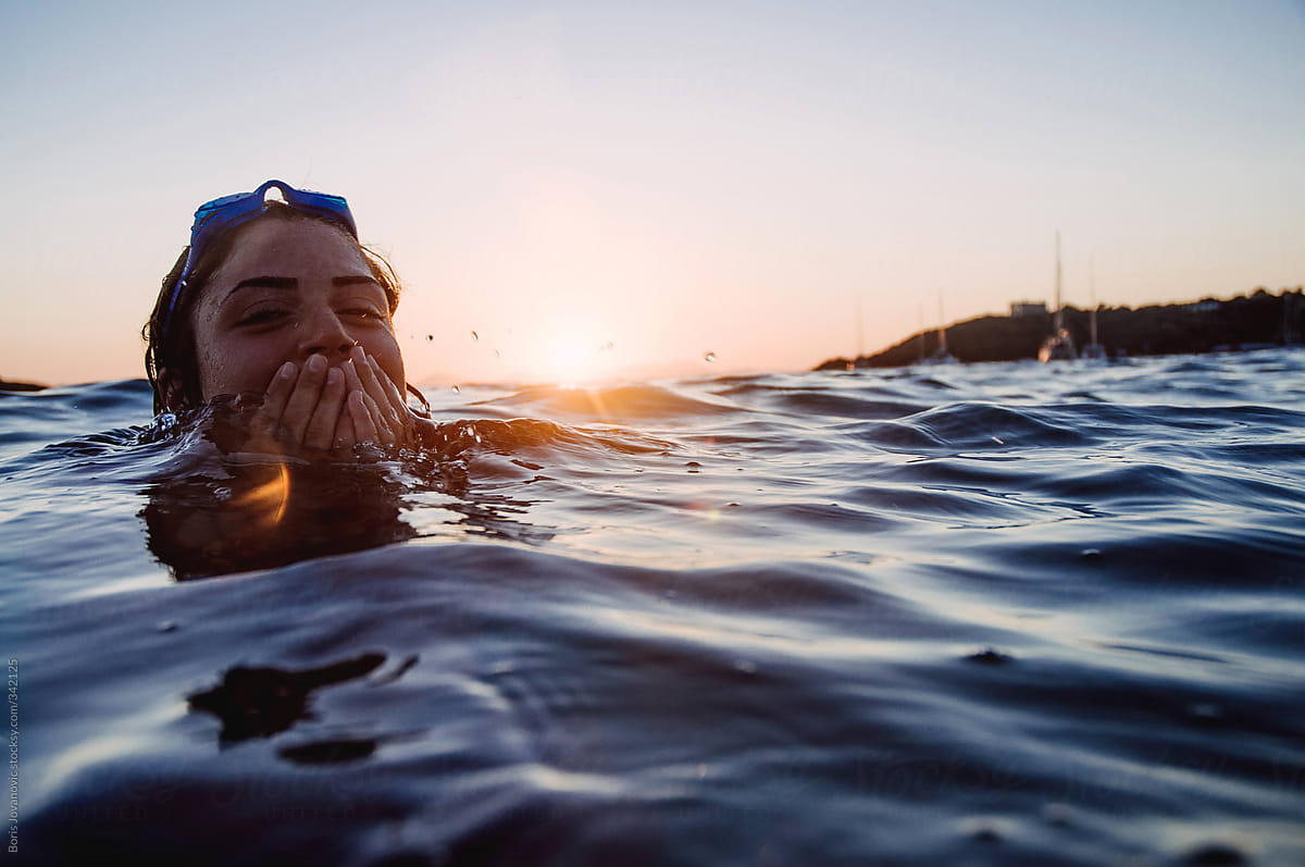 Happy Woman In Water By Stocksy Contributor Boris Jovanovic Stocksy
