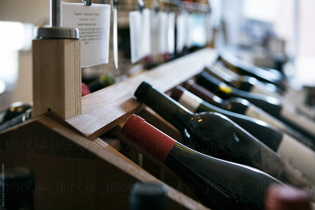 Wine: Variety Of Wine Bottles On The Rack