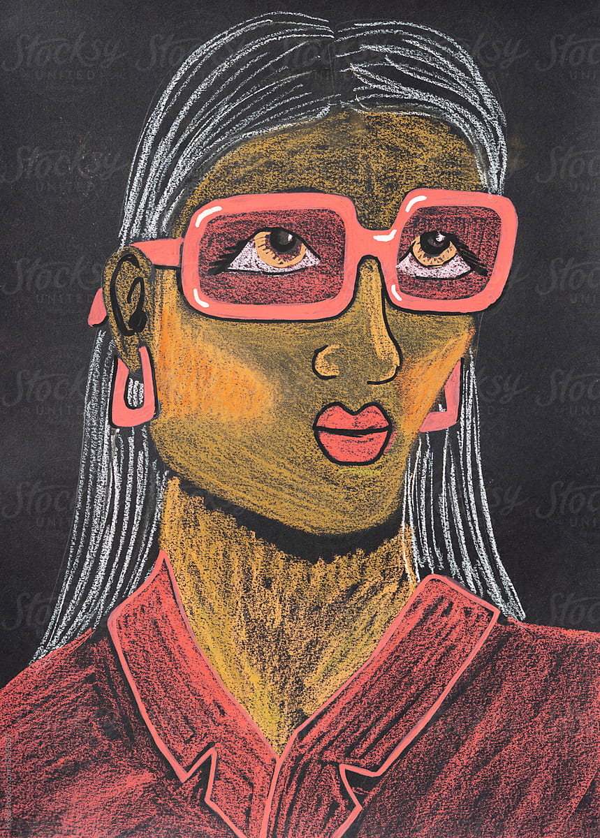 Art portrait of diverse woman