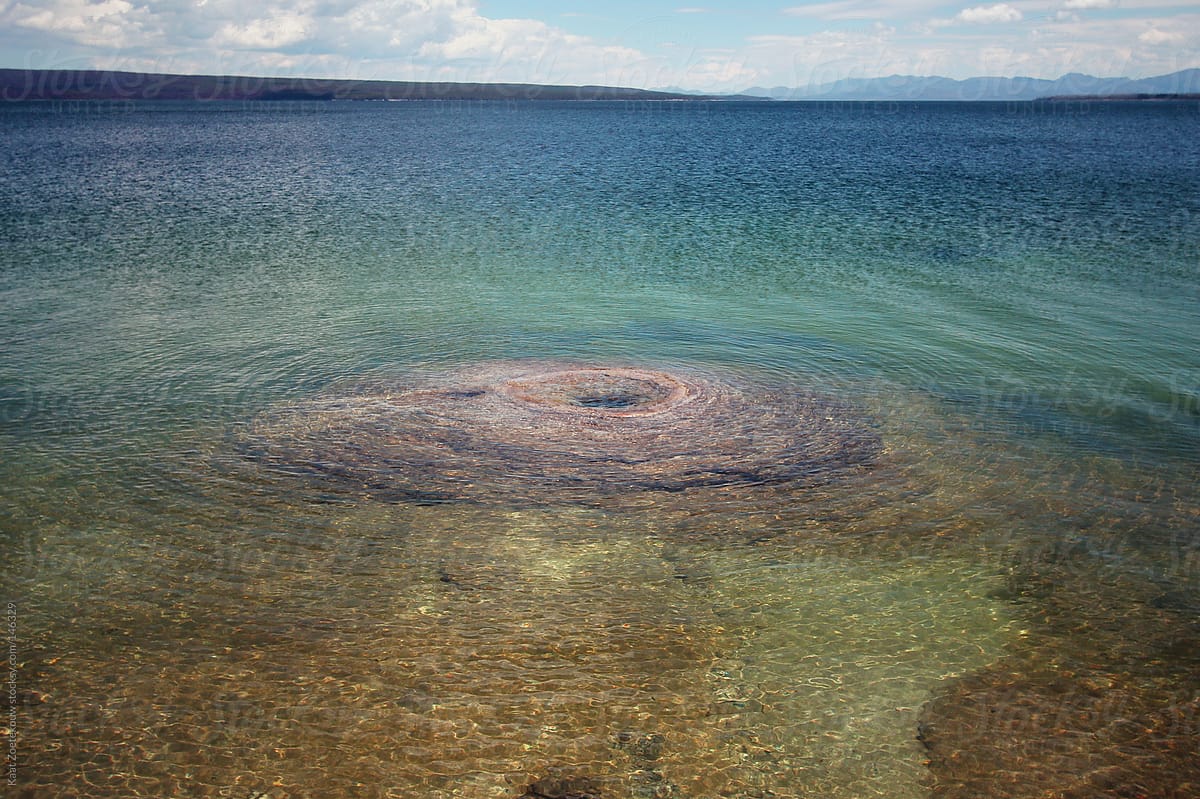West Thumb Geyser Basin's Fishing Cone At The Edge Of Yellowstone